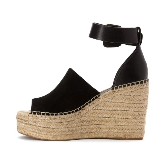 Marc Fisher LTD Adalyn Espadrille Wedge Black Suede 10 - Picture 2 of 8